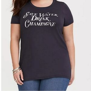 Torrid NWT champagne crew neck shirt size 0/ large